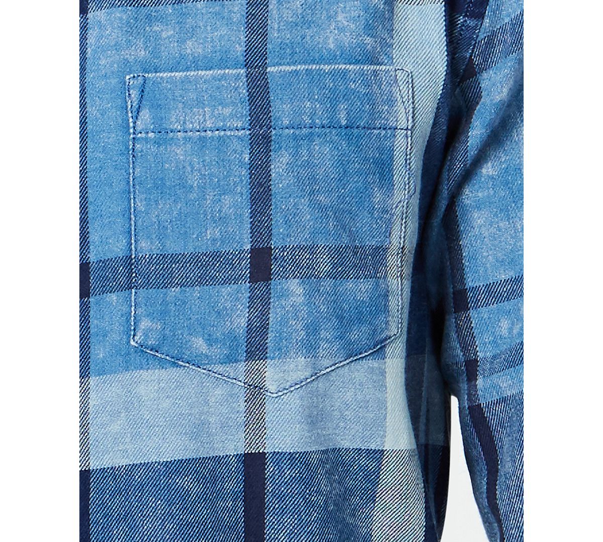 American Rag Moby Plaid Shirt Blue Skies Wash