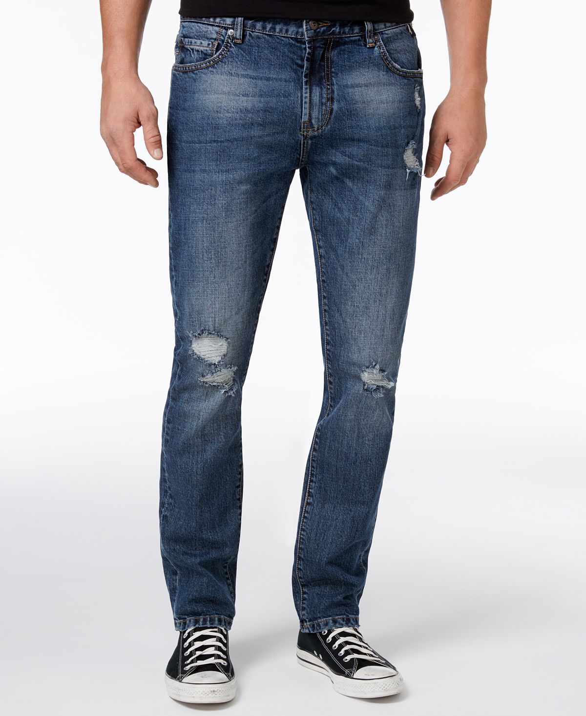 American Rag Slim Fit Ripped Jeans Cricket Wash