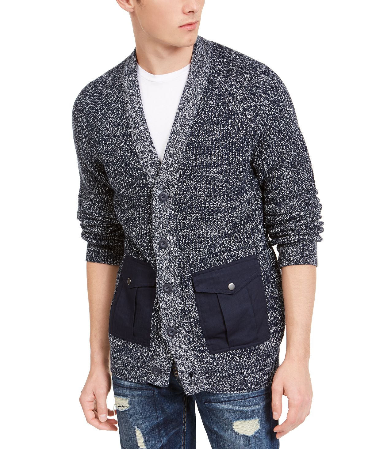 American Rag Textured Cardigan Basic Navy