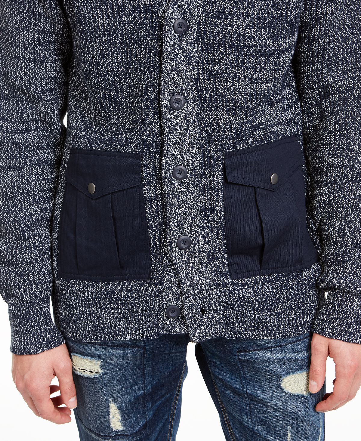 American Rag Textured Cardigan Basic Navy