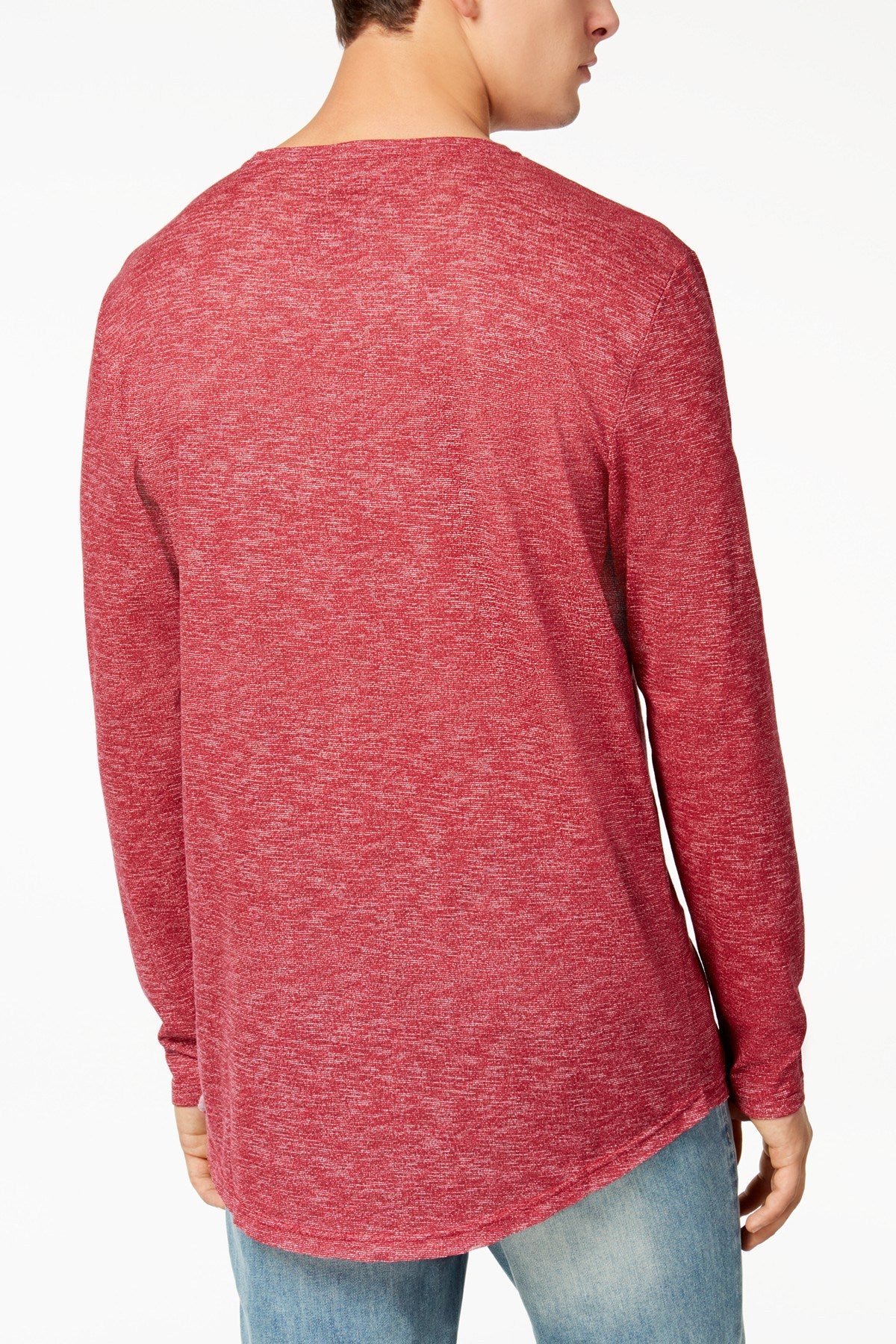 American Rag Worn Red Heathered Long Sleeve T-Shirt