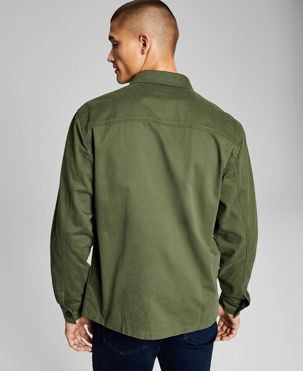 And Now This Cotton Twill Four-pocket Shirt Olive Green