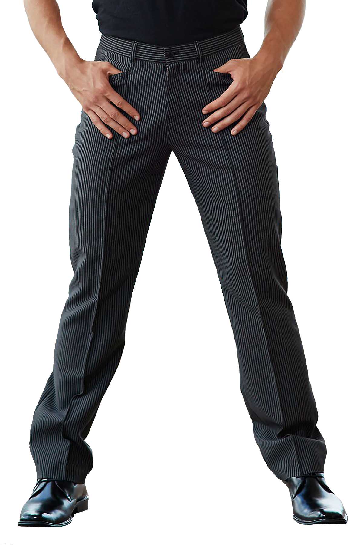 Andres Velasco Black Pinstripe Gangster Pant