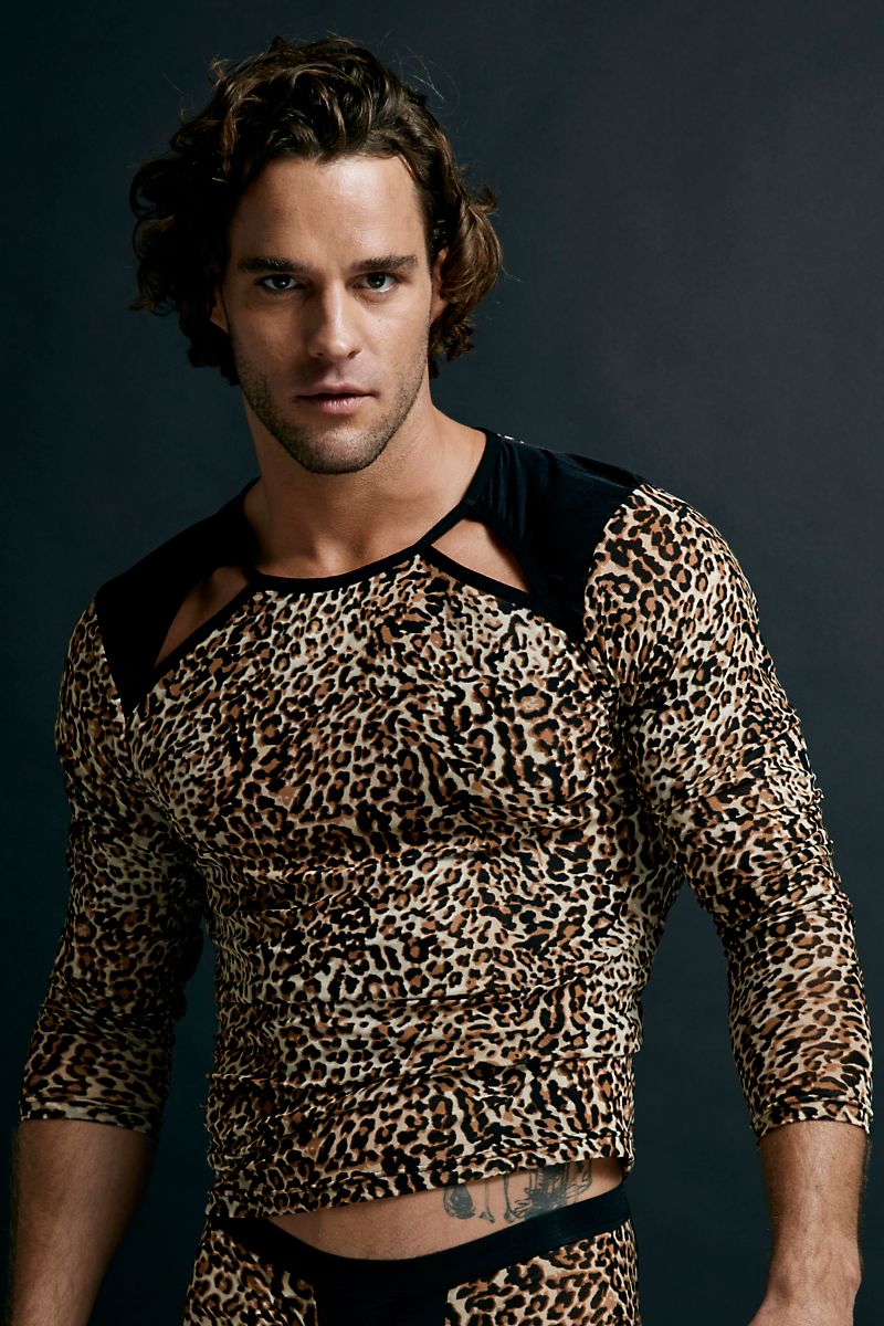 Andres Velasco Leopard Print Mesh Tee