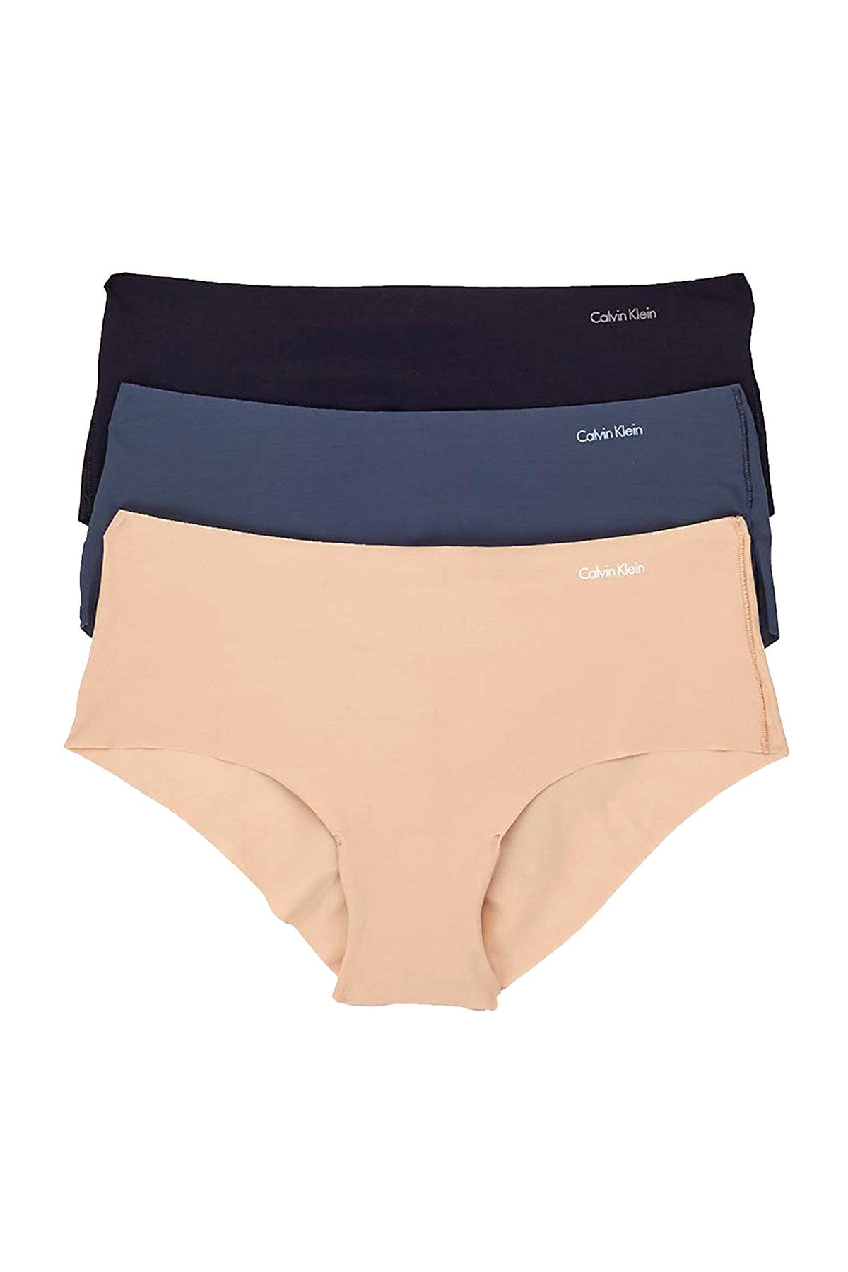 Calvin Klein Navy/Beige/Black Invisibles Hipster 3-Pack | CheapUndies