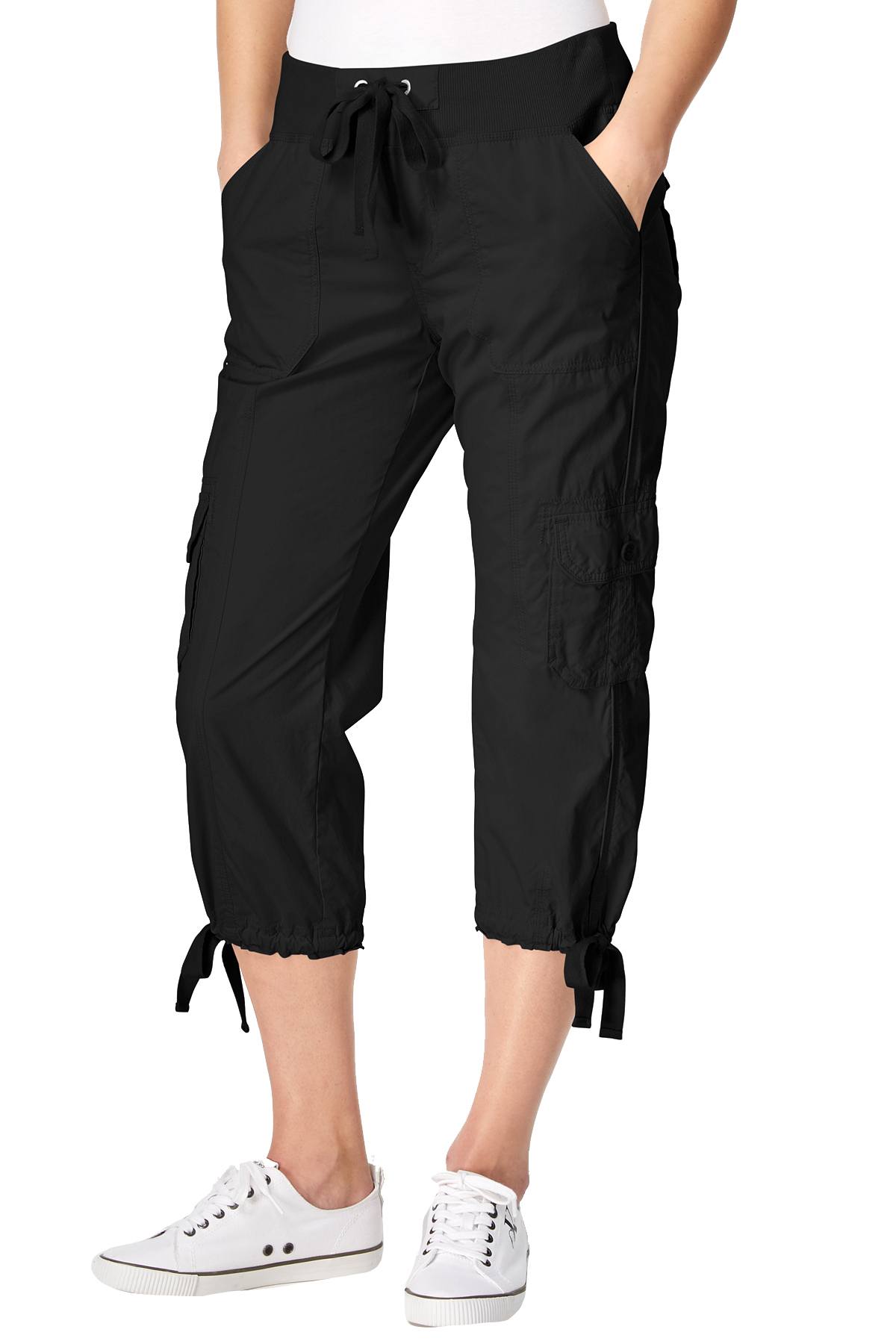 Calvin Klein Performance Black Poplin Convertible Capri Cargo Pant ...