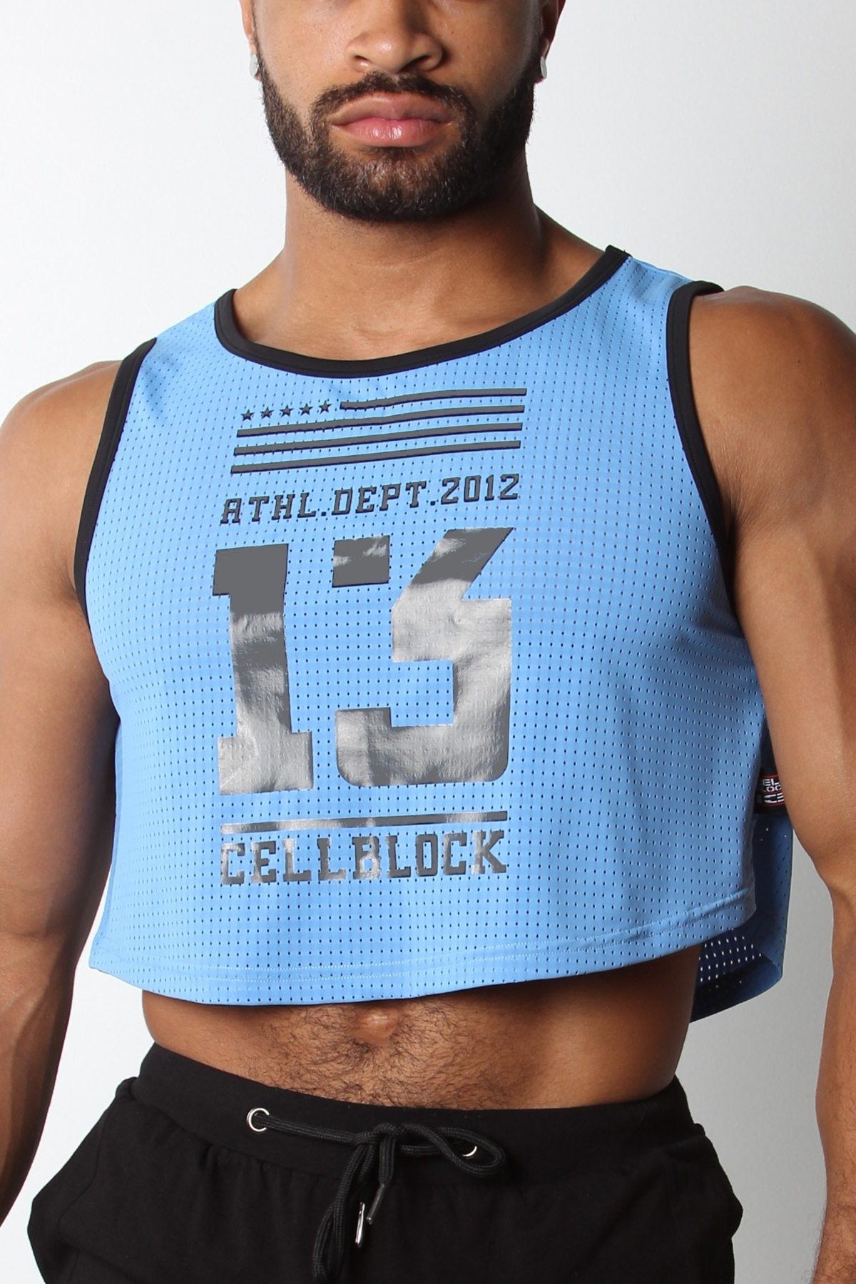 Cellblock 13 Sky Blue Relay Mesh Cutoff Tank Cheapundies