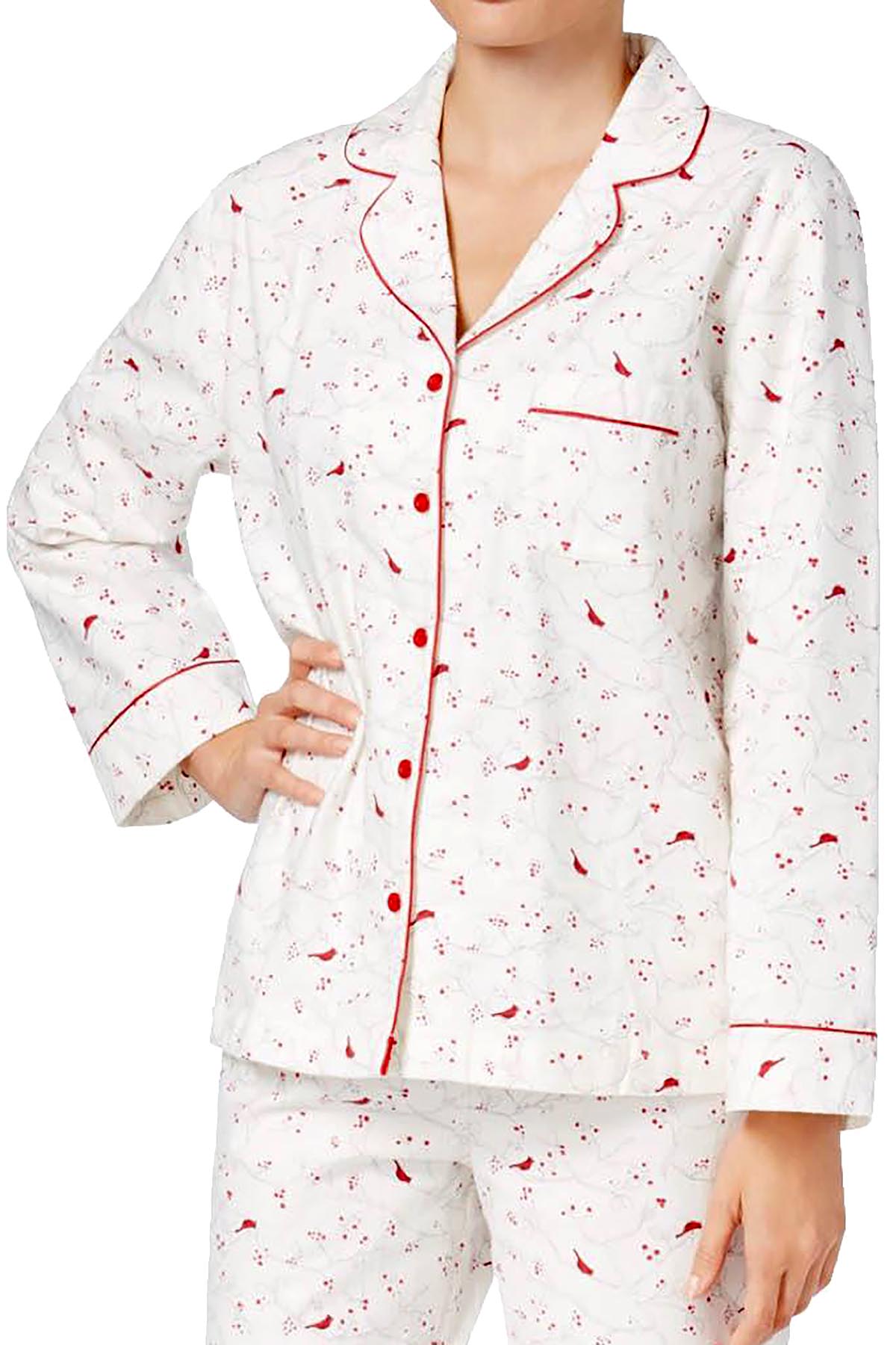 Charter Club Intimates Cardinal-Printed Cotton/Flannel Pajama Top –  CheapUndies