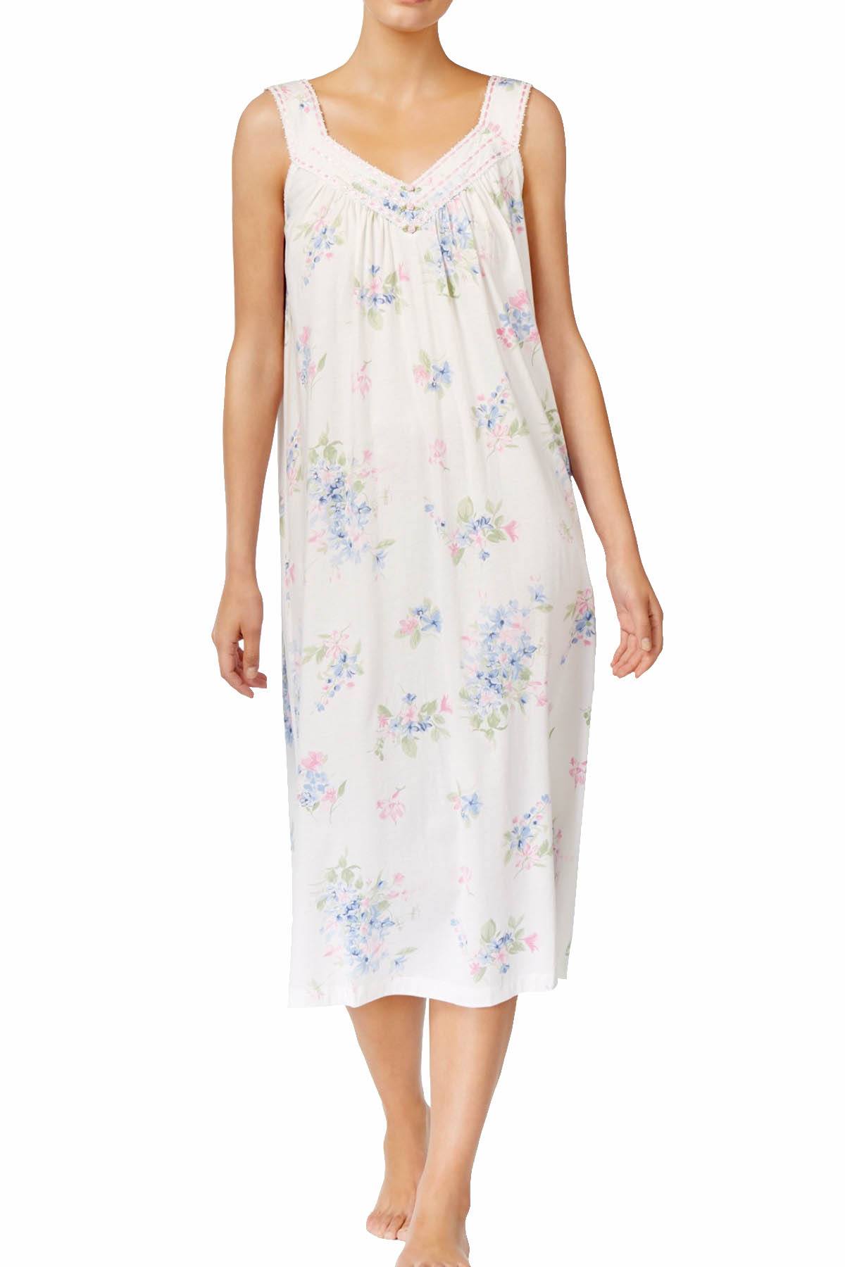 Charter Club Intimates Fall-Floral Printed Cotton-Knit Nightgown ...