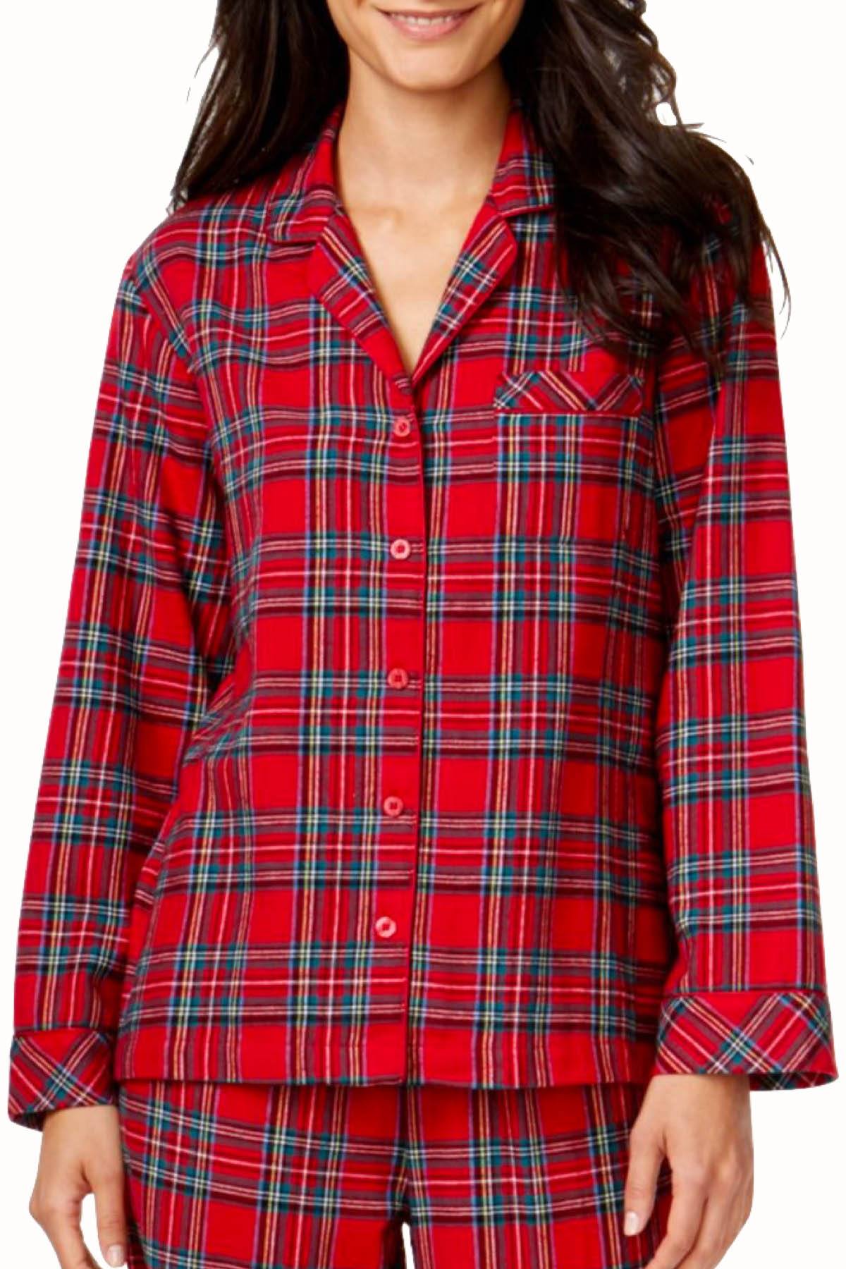 Charter Club Intimates Red Brinkley Plaid Pajama 2Piece Set CheapUndies