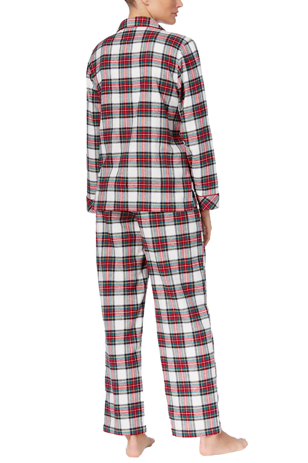 Charter Club Intimates Stewart-Plaid Printed Cotton Flannel Pajama Set ...