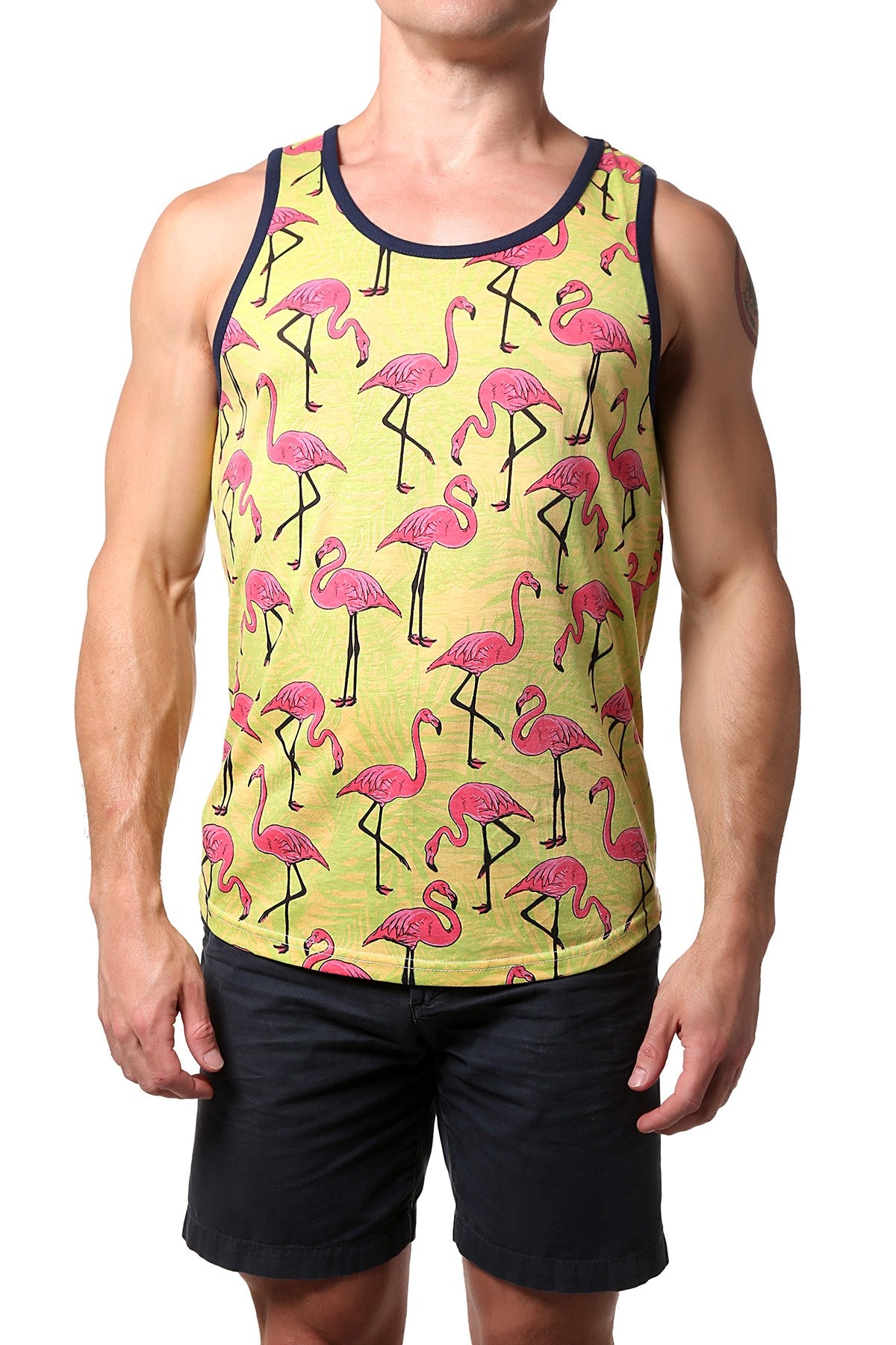 Distortion Mellow Yellow Flamingo AOP Tank Top | CheapUndies