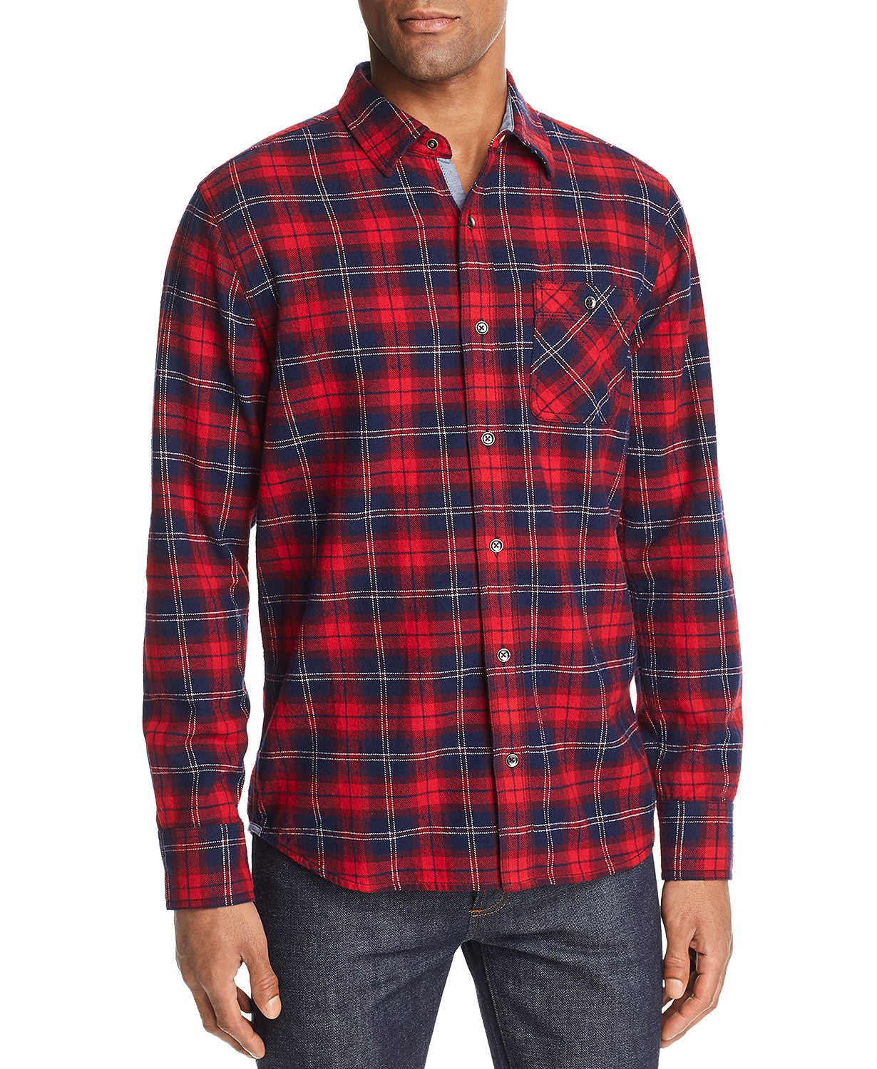 Flag & Anthem Tateville Flannel Button-down Shirt Red And Navy ...