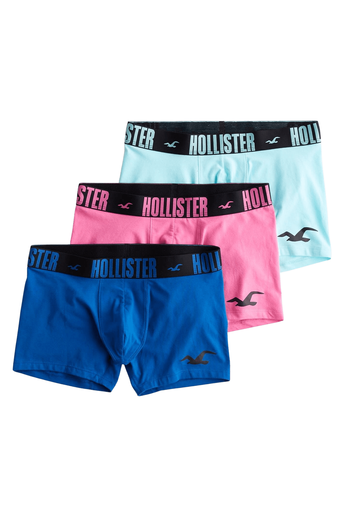 Hollister Boxer Briefs 3-Pack Pink-Blue-Turq | CheapUndies
