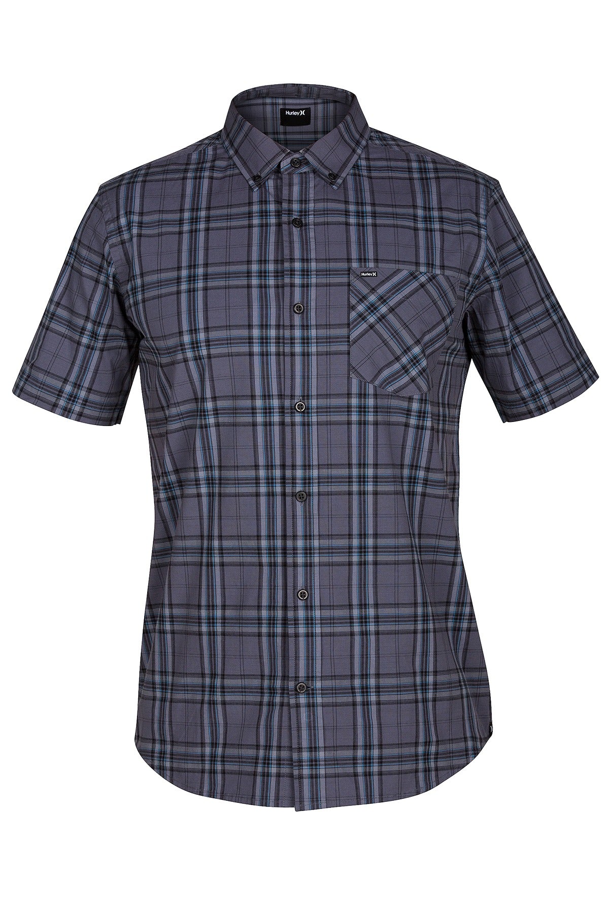 Hurley Charcoal/Black Landfall Plaid Pocket Shirt | CheapUndies