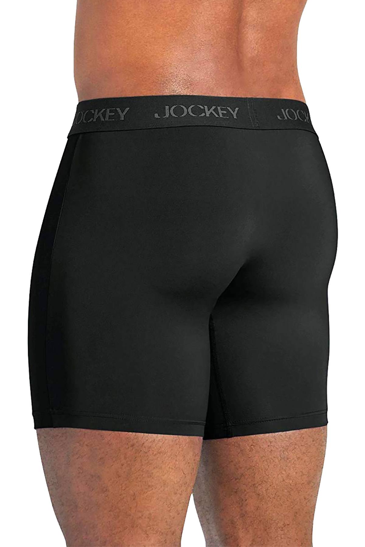 Jockey Black Big/Tall Sport Performance Microfiber Athletic-Fit Boxer ...