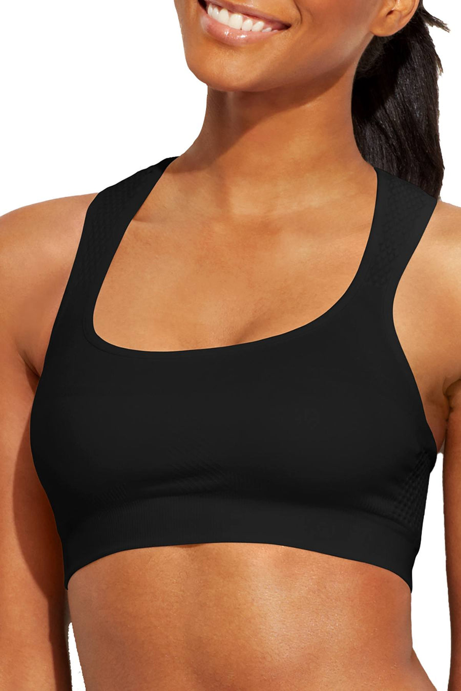 Jockey Deep Black Sport Performance Pushup Seamless Sports Bra Cheapundies 