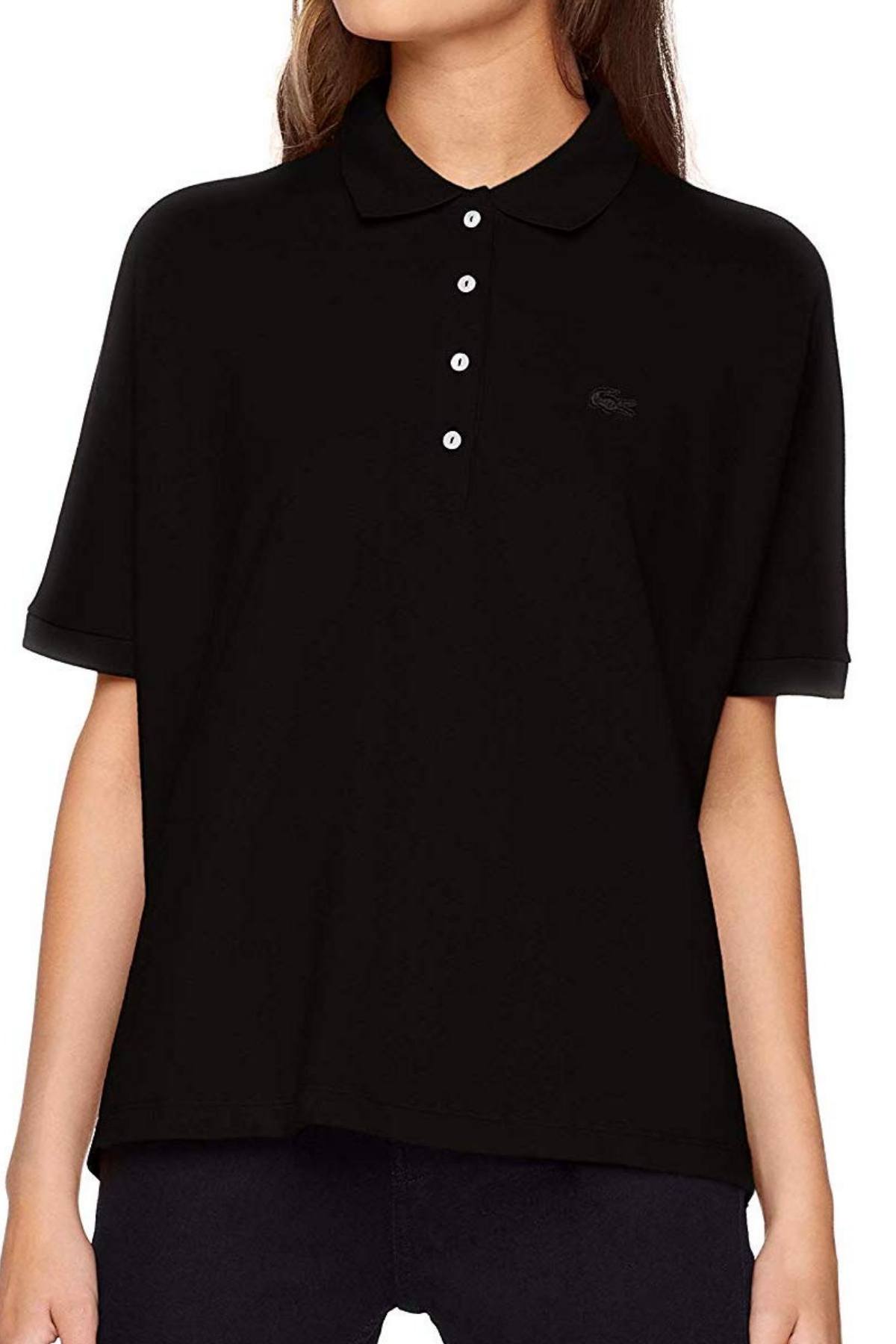 Lacoste Black Modern-Fit Flowing Stretch-Cotton Piqué Polo | CheapUndies