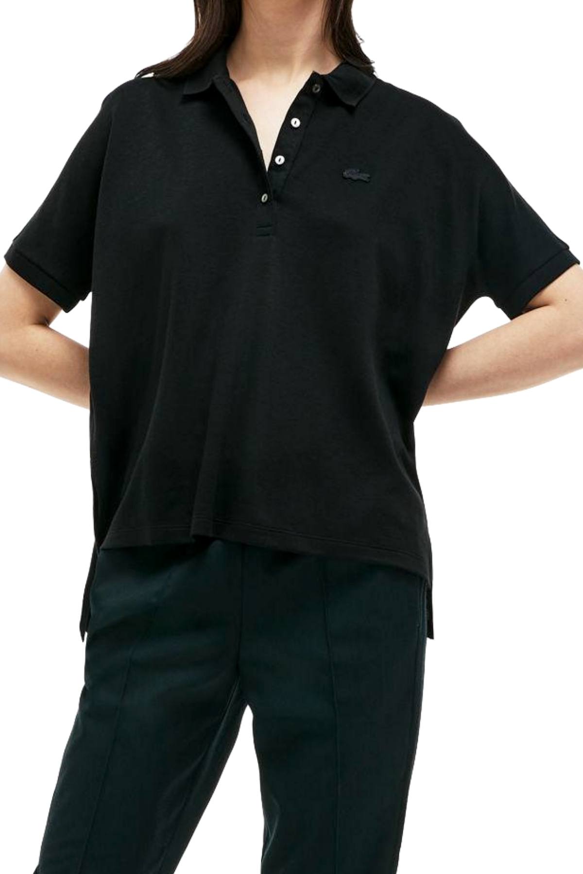 Lacoste Black Modern-Fit Flowing Stretch-Cotton Piqué Polo | CheapUndies
