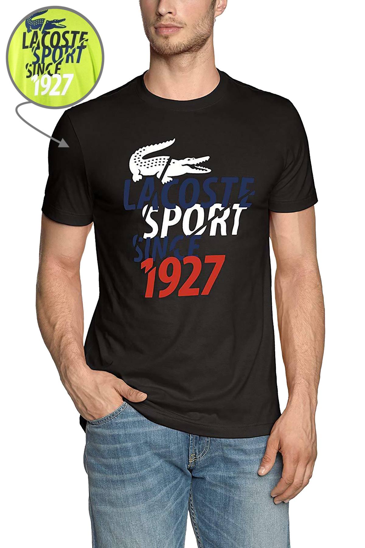 Lacoste Sport Neon-Green Graphic 1927 T-Shirt | CheapUndies