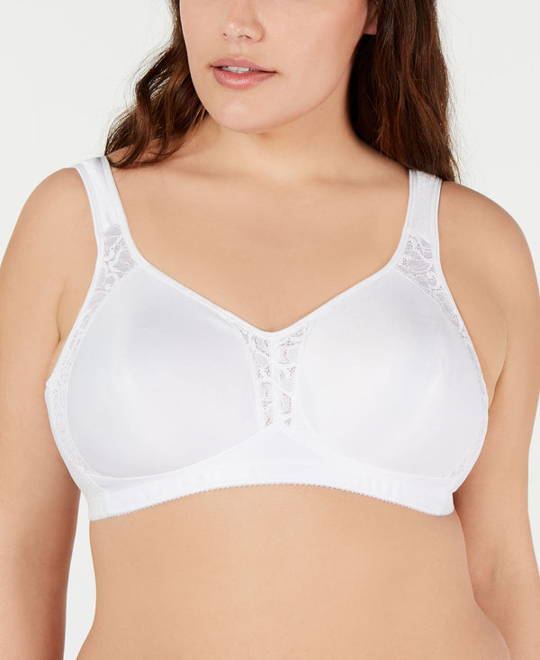 NIP Bra Playtex 18 Hour, Sleek & Smooth Wire-free WHITE 4803 **46C