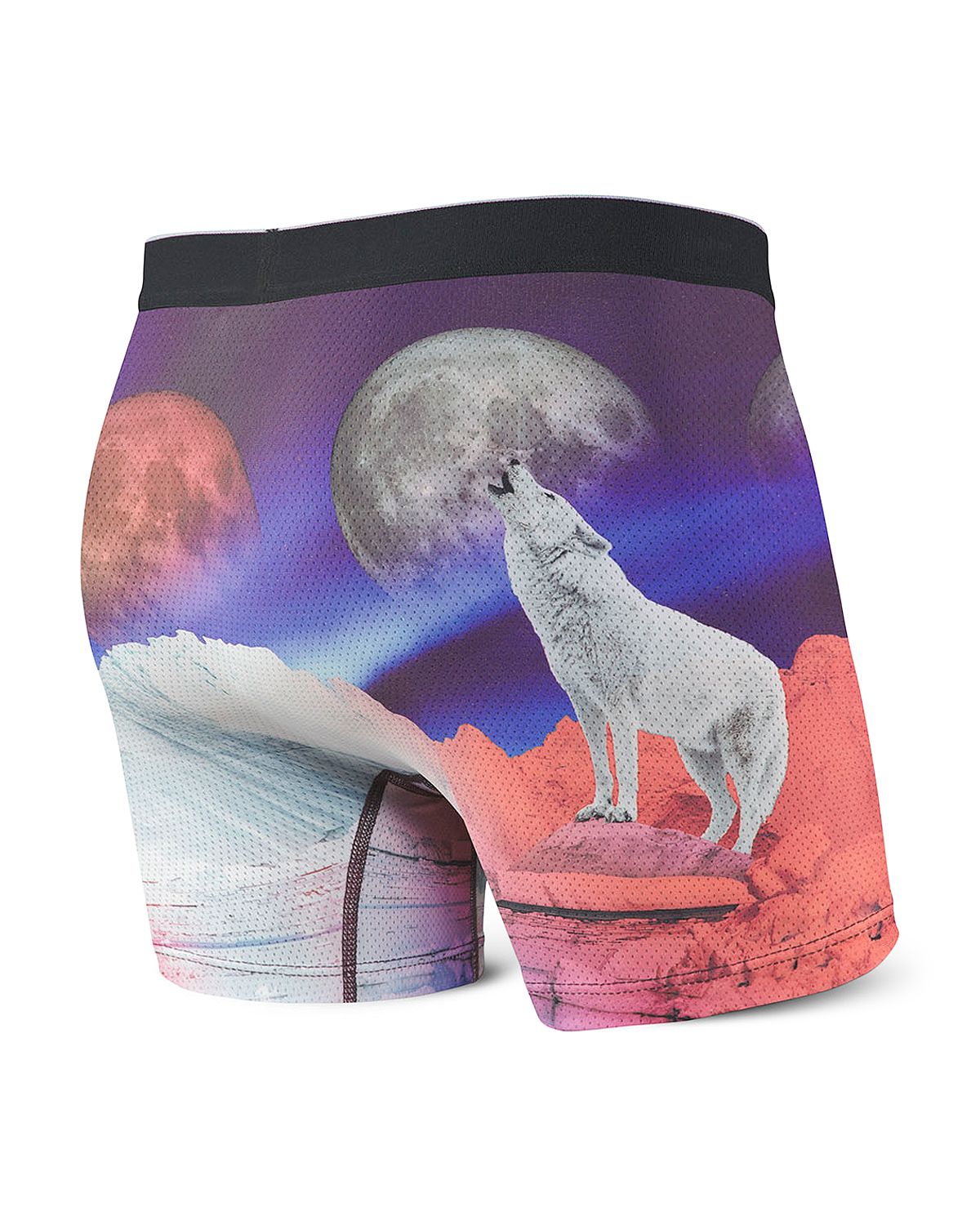 Saxx Volt Wolf Print Boxer Briefs Blood Moon | CheapUndies