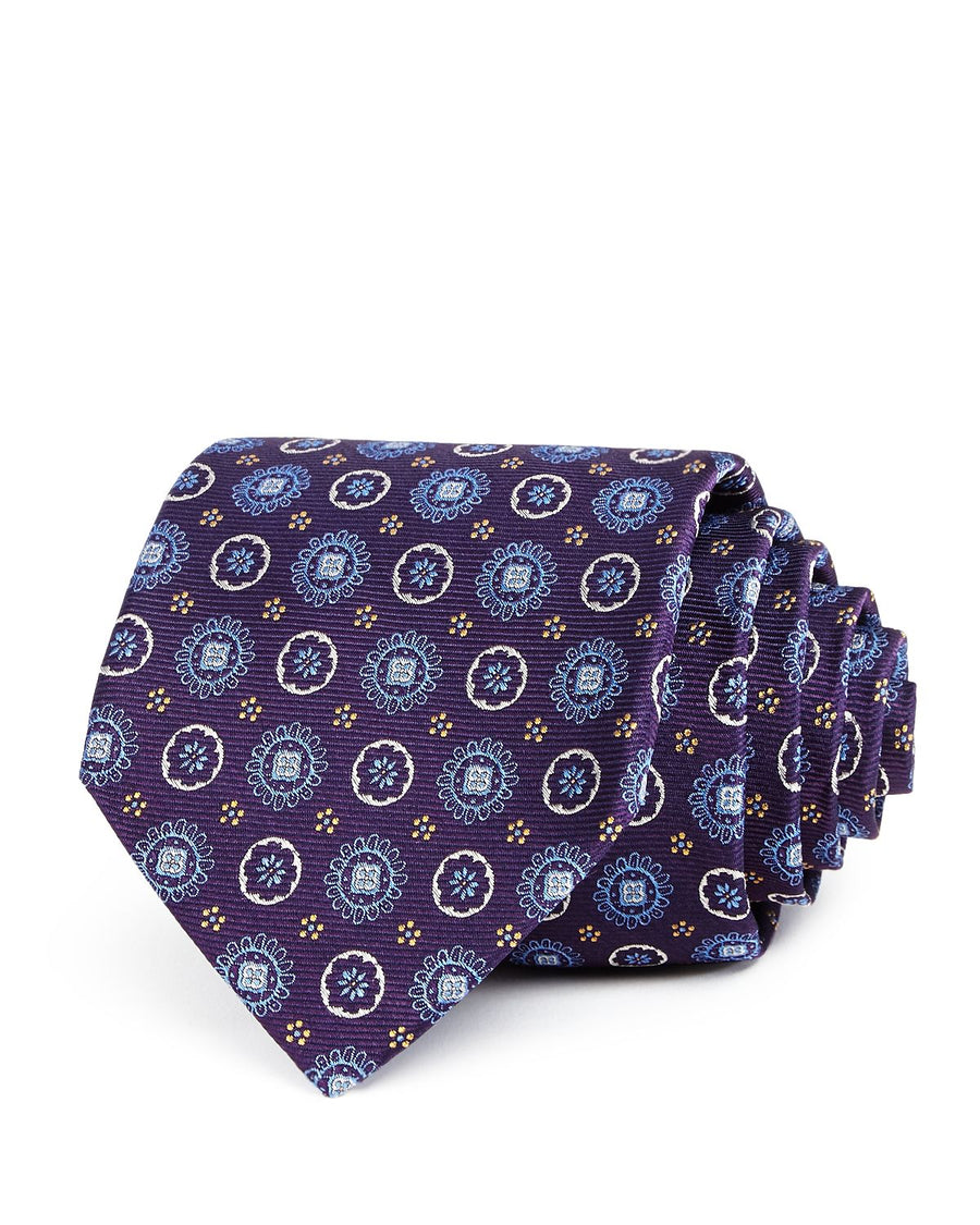 The Men's Store Floral Medallion Silk Classic Tie Purple/blue – CheapUndies