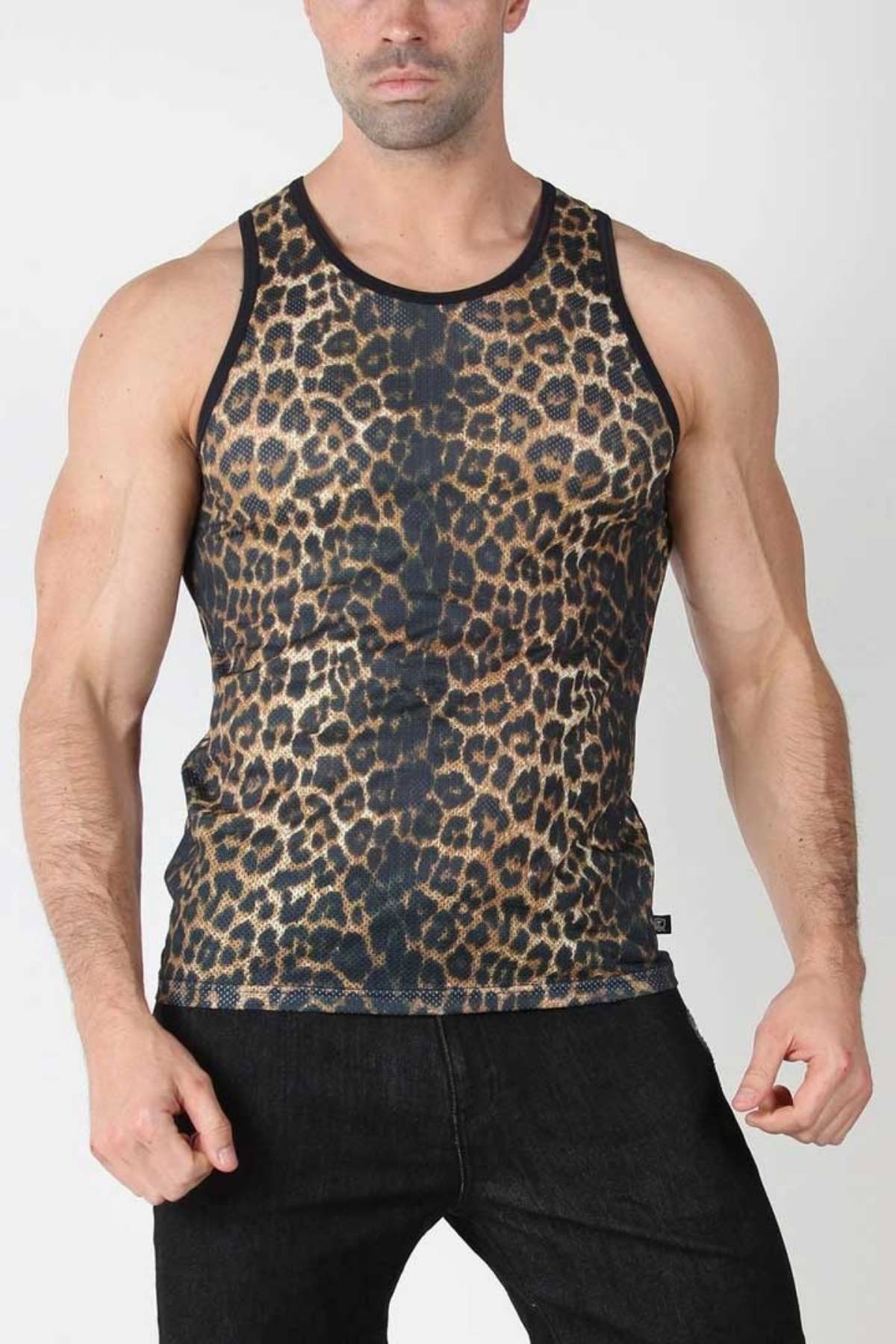 Timoteo Leopard Calypso Mesh Tank Top | CheapUndies