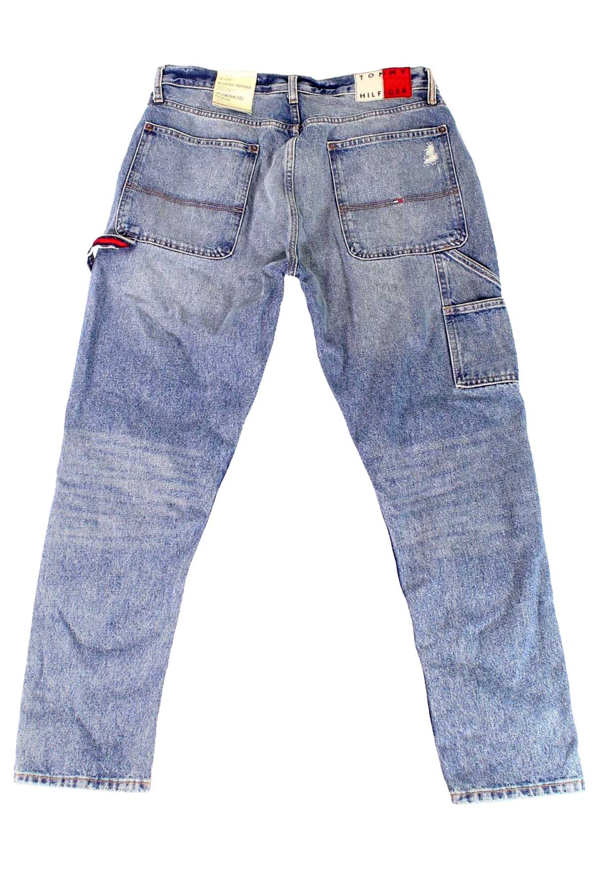 Tommy Hilfiger Medium Blue Wash Distressed Relaxed Tapered Jeans