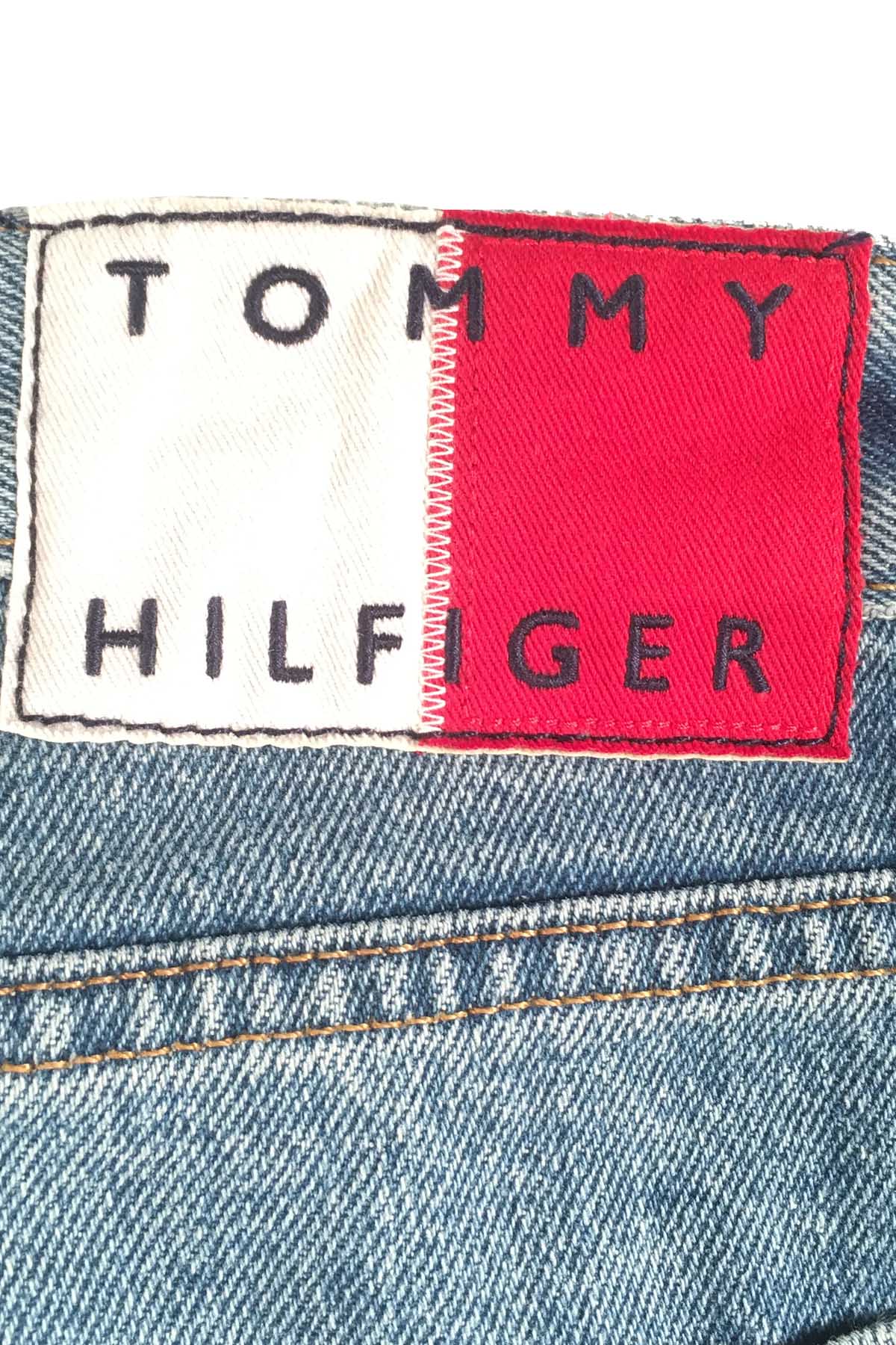 Tommy Hilfiger Medium Blue Wash Distressed Relaxed Tapered Jeans ...