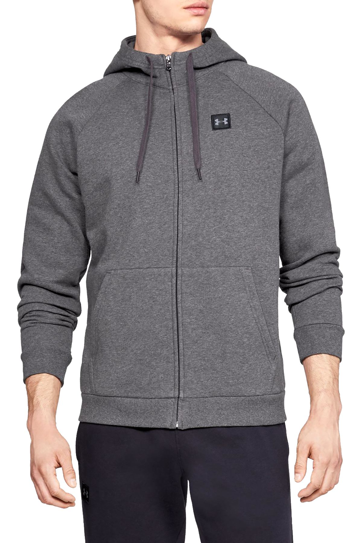 Under Armour Charcoal Rival Fleece Full Zip Hoodie | CheapUndies