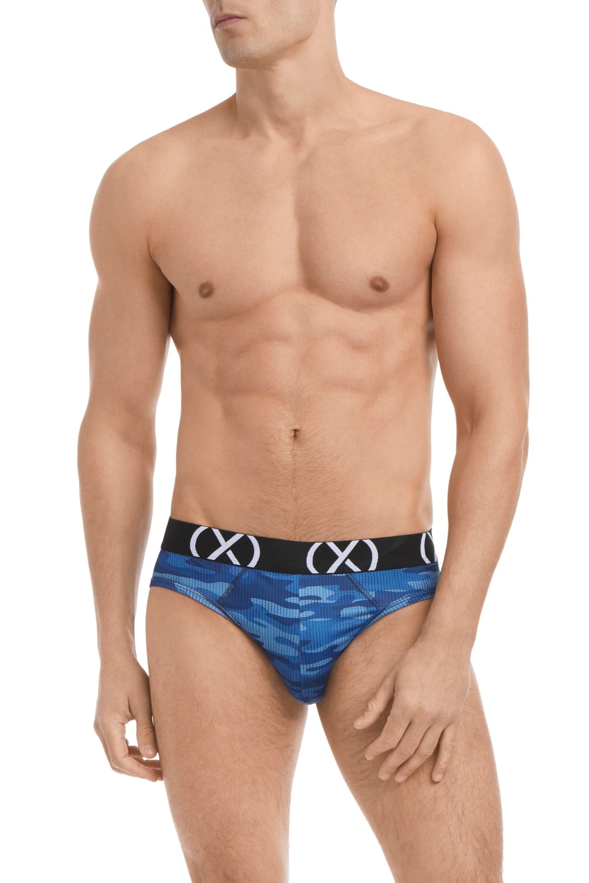 (X) Varsity Navy Powerblue and Tech Camo No Show Briefs 3-Pack