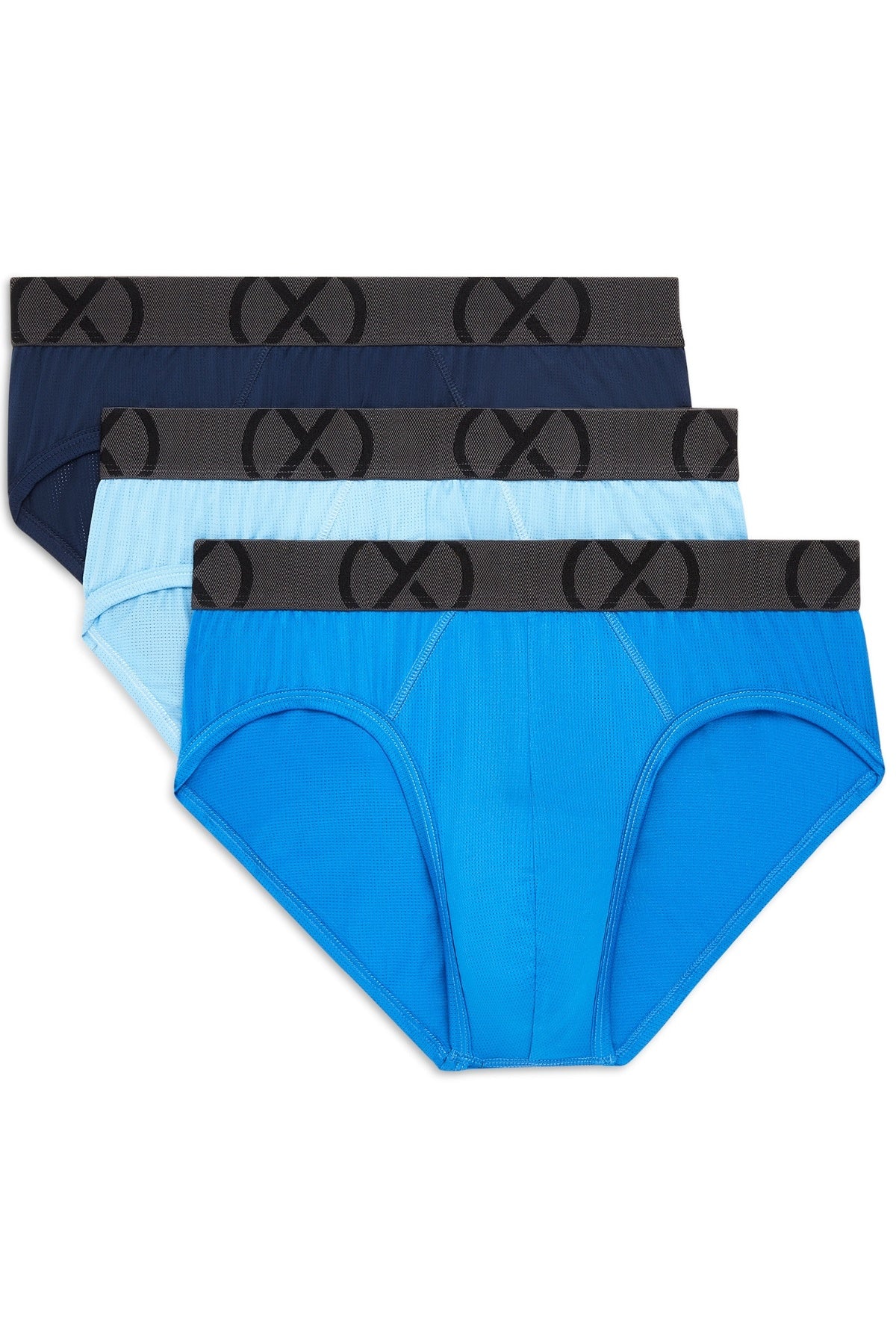 (X) Varsity/Power/Alaskan Blue Sport Mesh No-Show Brief 3-Pack