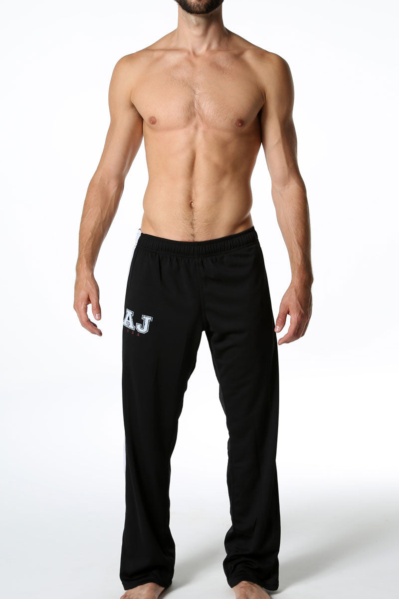 American Jock Black & White Warm-Up Pant