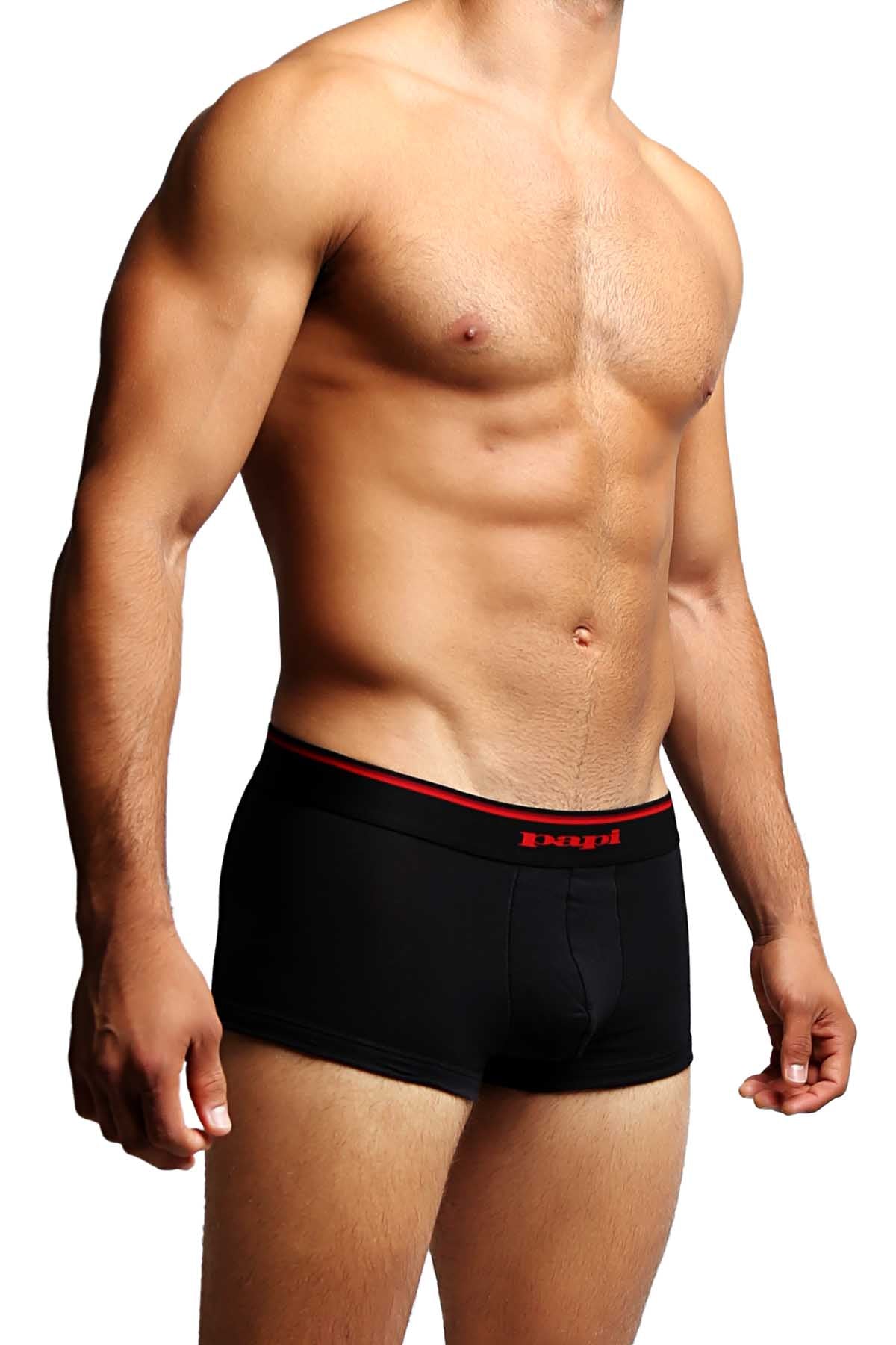 2-Pack Black & Red Stripes Stretch Brazilian Trunks