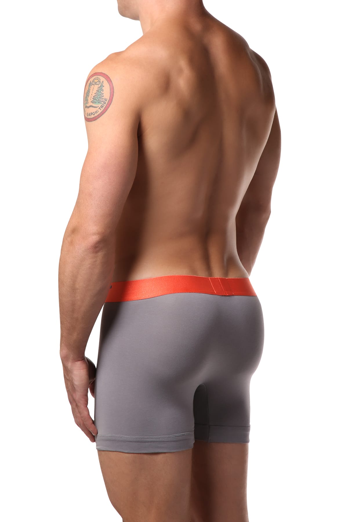 2(X)IST Grey & Orange Electric Cotton Stretch Boxer Brief