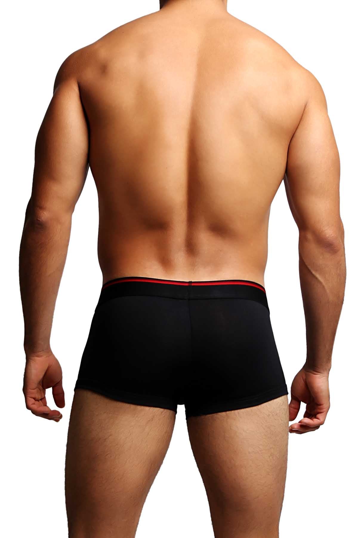 2-Pack Black & Red Stripes Stretch Brazilian Trunks