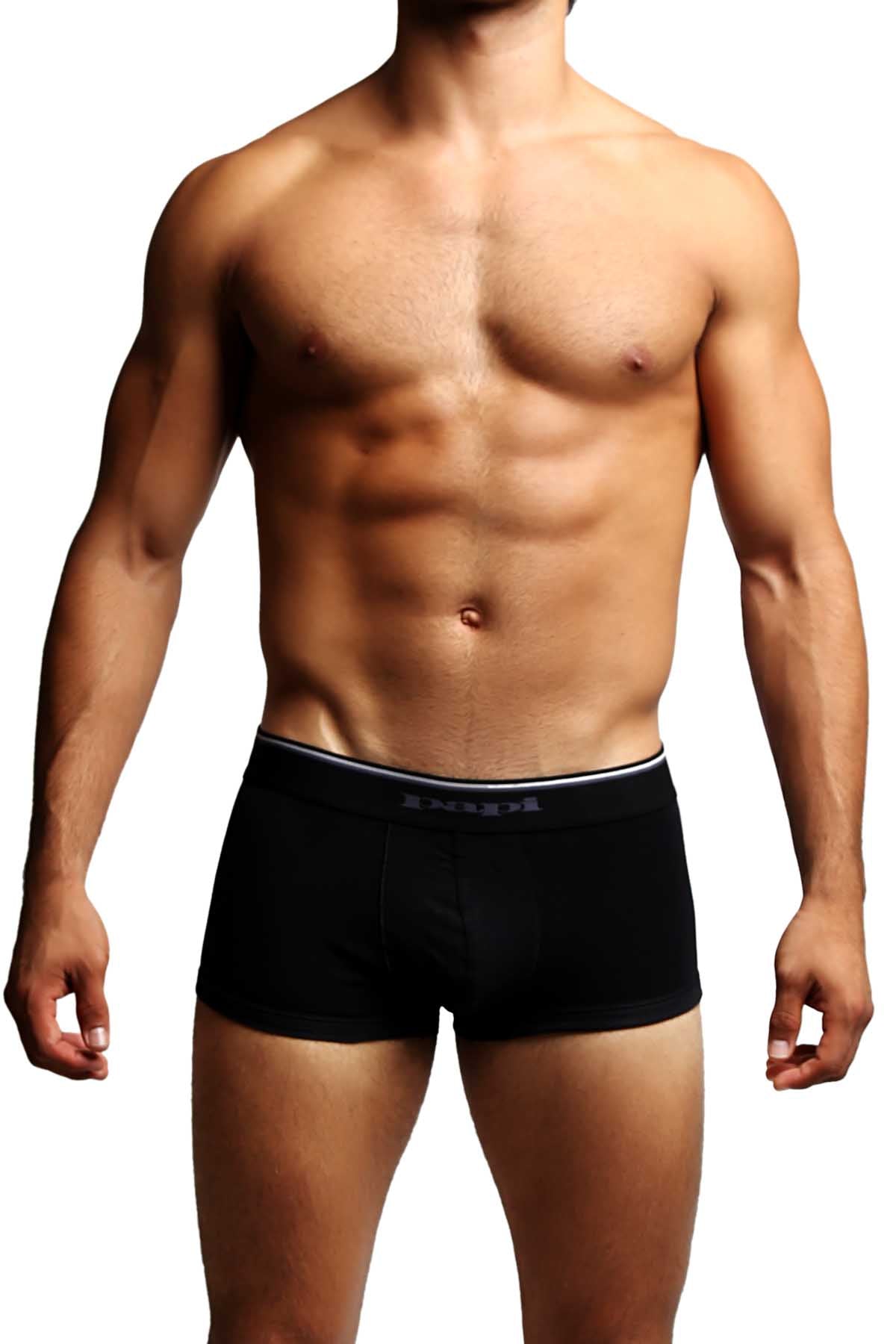 2-Pack Black & Grey Stripes Stretch Brazilian Trunks