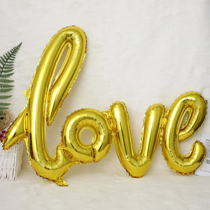 1pc LOVE Letter Foil Balloon Anniversary Wedding Photo Props Background Rose Gold Love Balloons Valentines Party Decoration