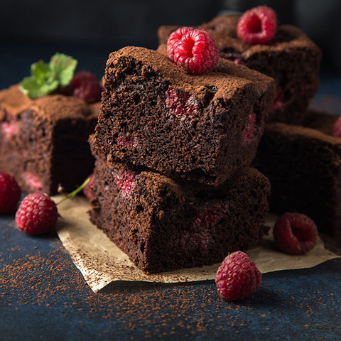 BROWNIE CON FRAMBUESAS