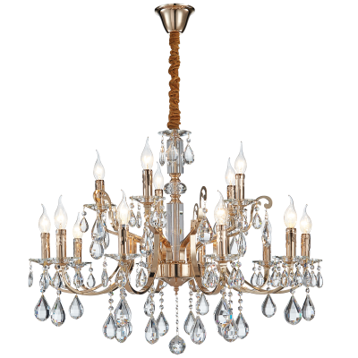 iron and crystal chandelier