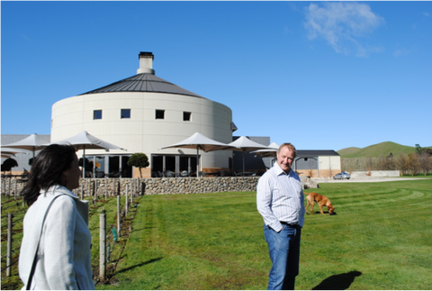 Cheri visiting with Steve Smith MS MW at Craggy Range in Hawke’s Bay NZ