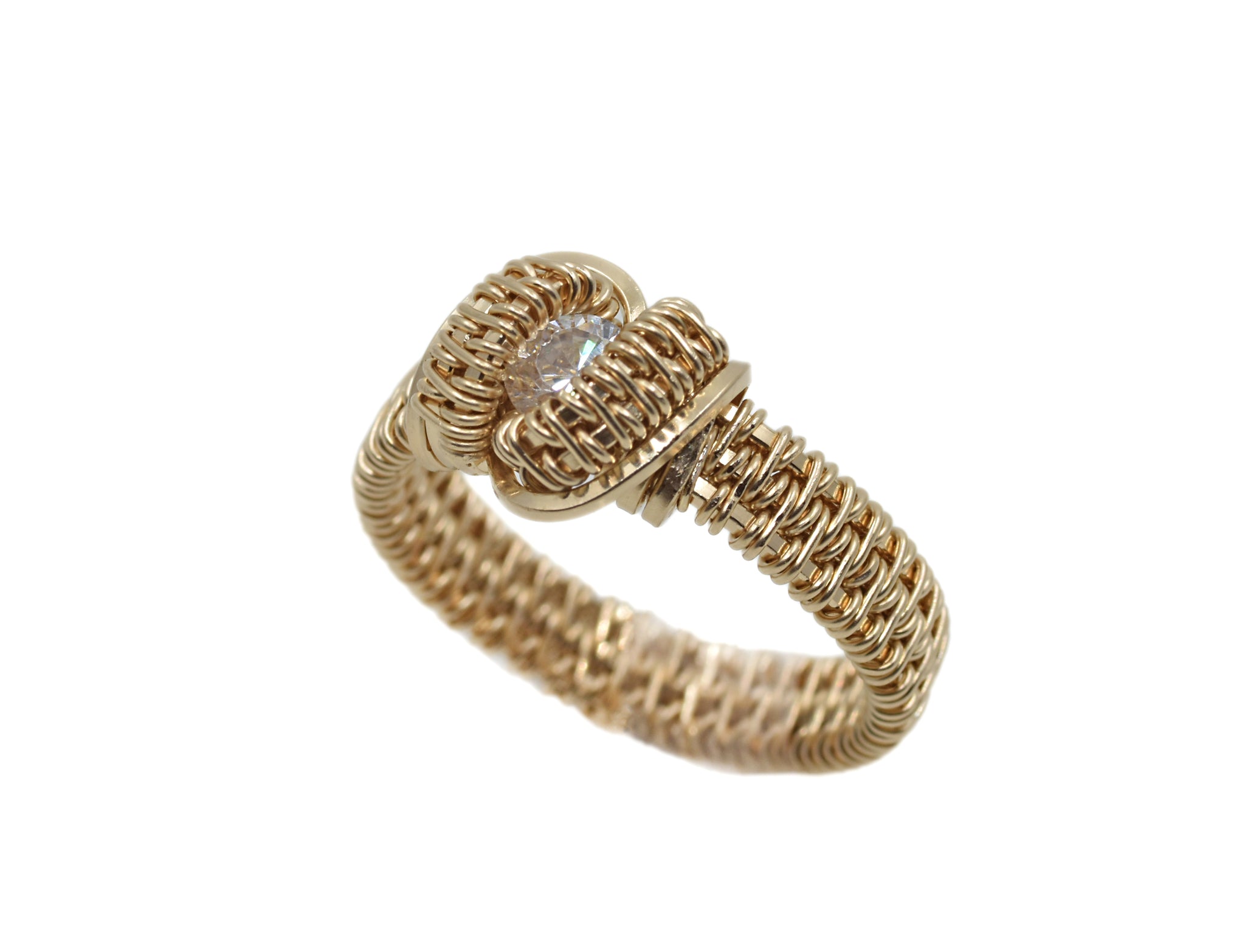 14kt Gold Filled Wire Wrapped Cubic Zirconia Ring – Ischa's Treasure Chest