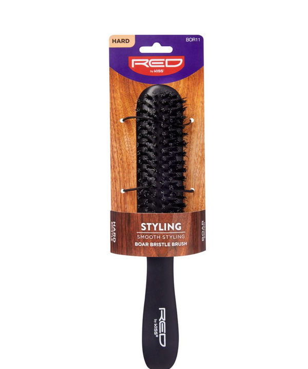 Red by Kiss Professional Boar Brush Hard Bristles