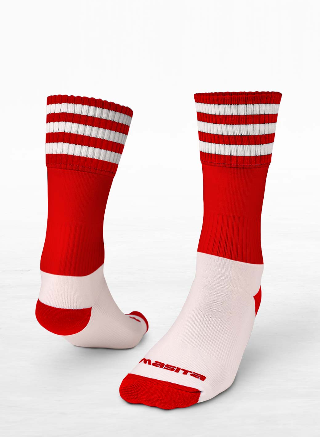 Red and White Striped Adult Socks