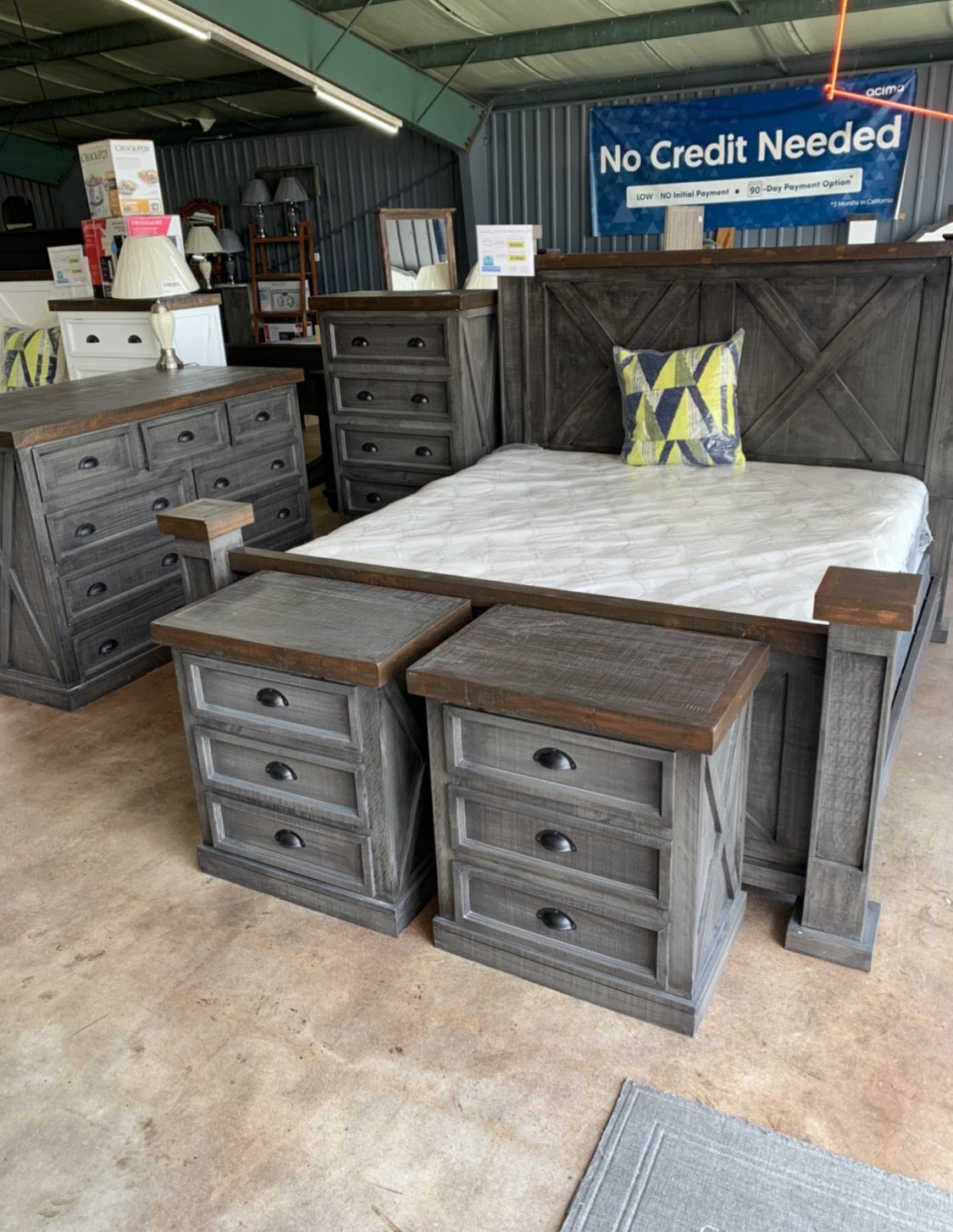 Rustic Farmhouse Style Bedroom Sets Solid Wood Hand Made In Stock Furnishings4less