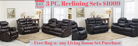 3 piece reclining set on sale