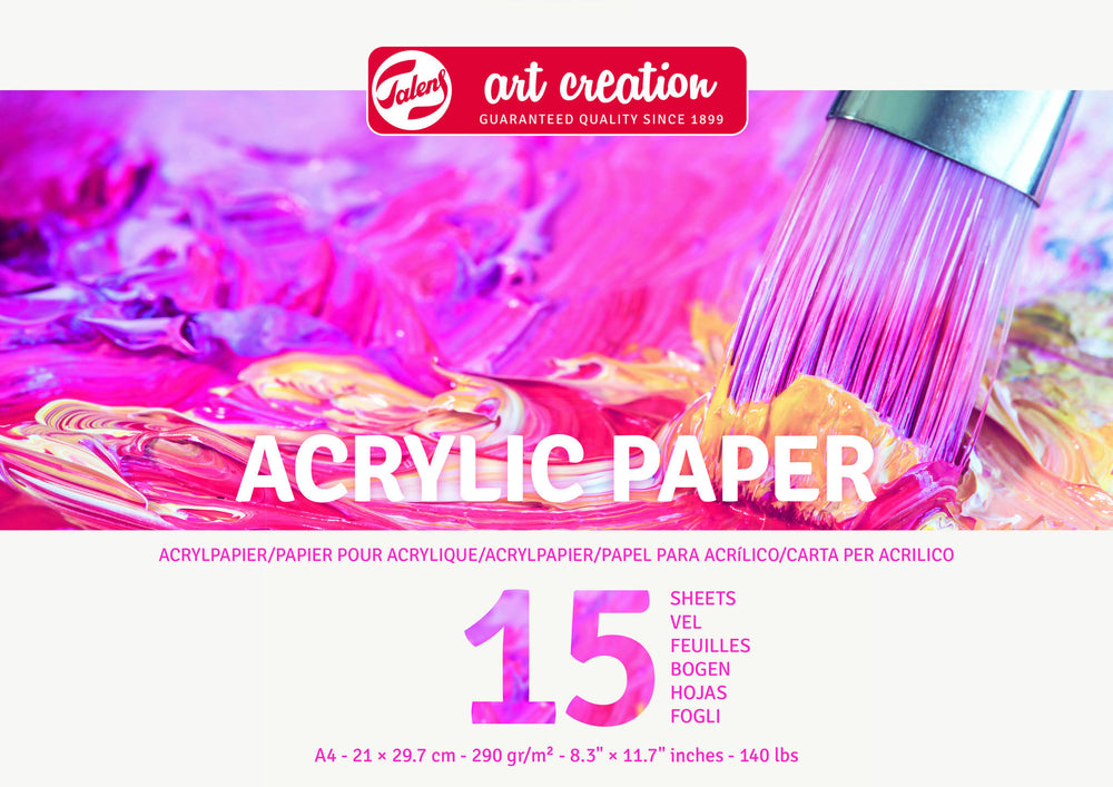Comprensión cobija Extraordinario Talens Art Creation Acrylic Paper A4, 290 g, 15 Sheets – NOH/WAVE/ACADEMY