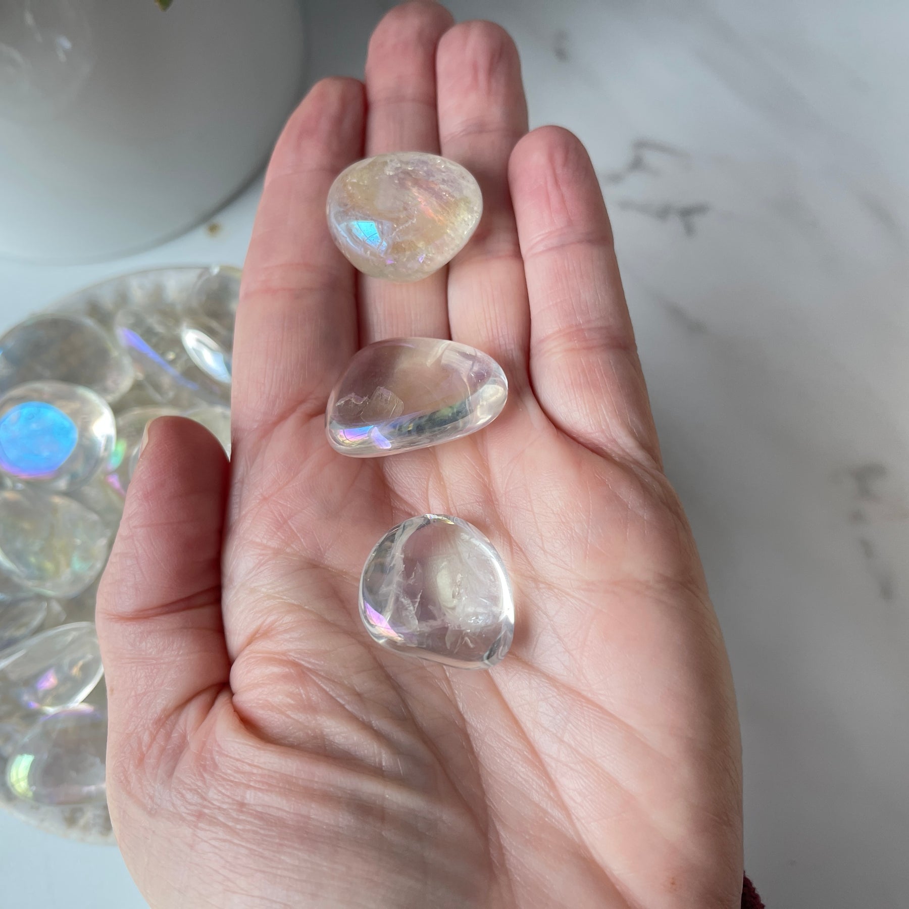 angel aura quartz stone