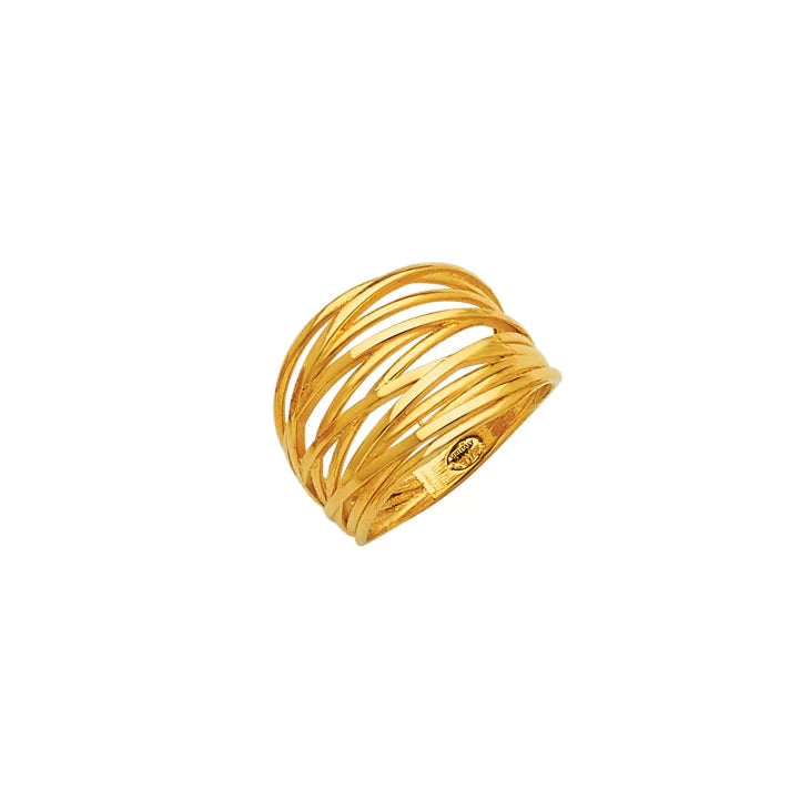 Mazeexclusive Gold Woven Mesh Ring, Women's, Size: 9, Grey Type